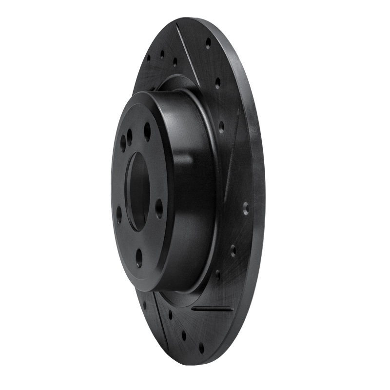 Infiniti QX30 Brake Rotor (1) - Rear Right - R1 Concepts - Drilled & Slotted - Black - `14-`20